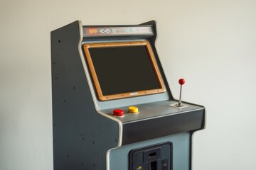 Poster - Retro arcade game cabinet with joystick and buttons, ready for classic gaming action.