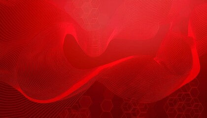 Poster - Red blockchain background gradient banner. Generated image