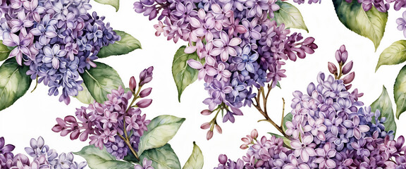 Wall Mural -  Lilac flower seamless pattern background