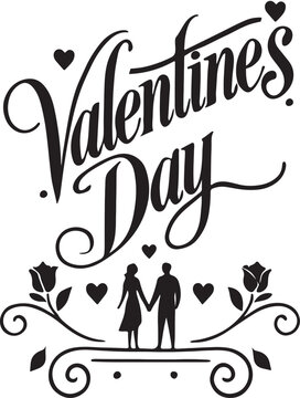 Valentine's Day, vector illustration on white background