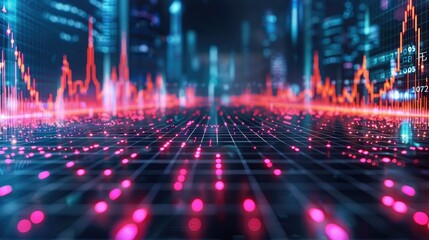 Aufkleber - 3D Graphs of Financial Growth.