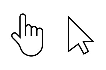 Fototapete - Hand pointer and arrow cursor icons