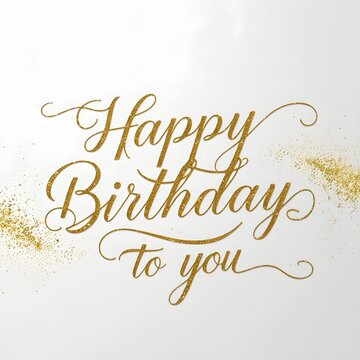 Happy birthday typography lettering with glitter decorative design