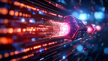 Fototapete - Ai generates futuristic transport concept art digital environment high-tech visuals abstract viewpoint