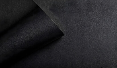 Poster - black paper texture with minimalist design and luxury backdrop Rich material with clean sheet structure and dark gradient effect Modern, elegant spread