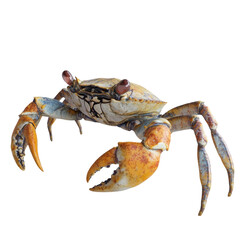 Poster - A close-up image showcases a detailed 3D rendering of a crab with vibrant colors and textures against a plain white background.
