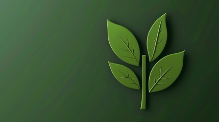Poster - A simple, minimalist design of a green plant on a green background.