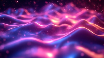Poster - abstract neon texture of chaotic waves with vibrant colors and raw energy perfect for artistic desig