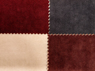 Poster - A close up of a red, tan and black fabric
