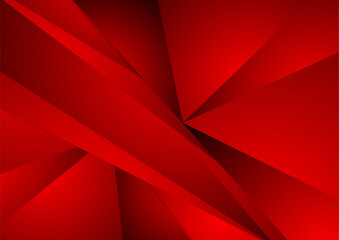 Poster - Bright red low poly abstract corporate geometric background. Vector design