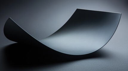 Poster - Abstract Curved Black Surface on Dark Background for Modern Design and Art Projects
