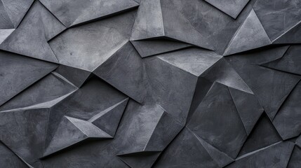 Poster - Abstract Geometric Textured Wall with Sharp Angles and Faceted Design Elements