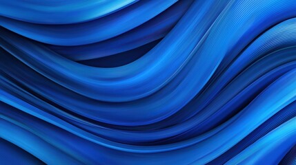Poster - Abstract Fluid Waves in Deep Blue Tones for Modern Background Design