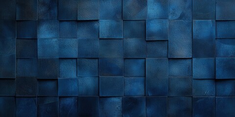 Poster - Abstract Dark Blue Cubed Background with Textured Patterns and Modern Art Style for Creative Design Projects
