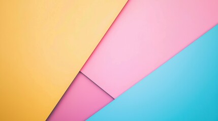 Poster - Vibrant Geometric Background with Colorful Triangular Shapes in Yellow Pink Blue