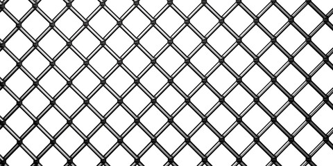 Vector illustration of a wire mesh pattern, creating a seamless background. Metal fence line vector illustration on a white backdrop