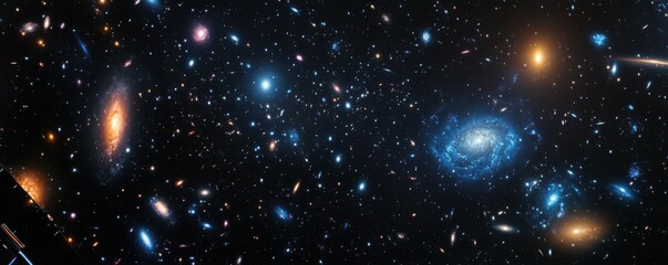 Wall Mural - Telescope observing distant galaxies