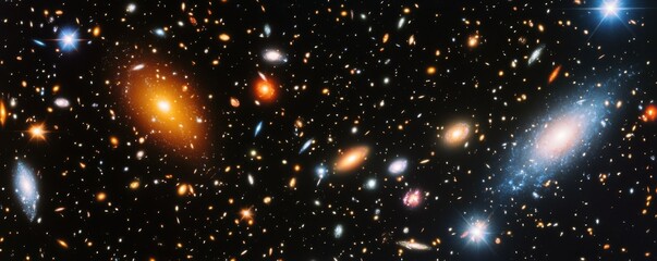 Wall Mural - Telescope observing distant galaxies