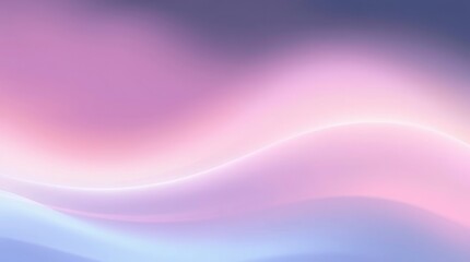 Wall Mural - Ethereal gradient, soft pastel colors, pink and blue hues, smooth wavy pattern, dreamy atmosphere, abstract background, gentle light effects, minimalist design, tranquil mood, blended transitions, sub