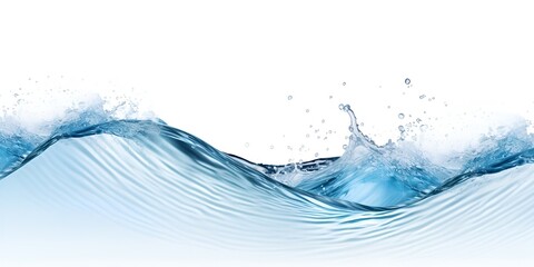 water wave isolated on a white background, with a blue water splash featuring bubbles and ripples. b