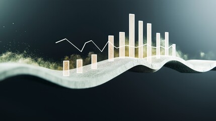 Poster - Abstract Visualization of Data Trends with Graph and Fluid Motion Background