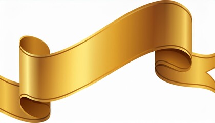 Poster - curved wavy gold banner ribbon vector design on white. generated image