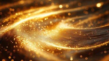 Poster - glowing abstract energy waves with light particles creating a captivating and magical atmosphere of 
