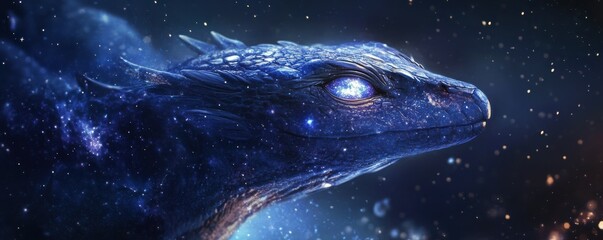 Wall Mural - a fantastical creature with skin that reflects the stars, creating a mesmerizing spectacle.