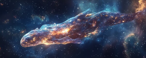 Wall Mural - a fantastical creature with skin that reflects the stars, creating a mesmerizing spectacle.