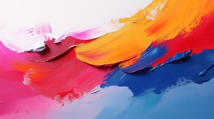 Poster - vibrant abstract colorful brush stroke art with bold primaries and dynamic flow creating a captivati