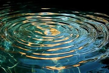 Poster - Soft ripples create mesmerizing reflections on water surface during sunset at a serene lake