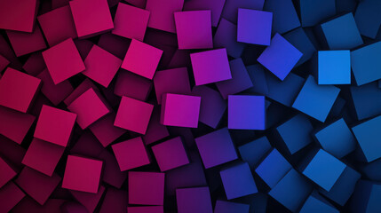 Poster - Vibrant Abstract Background of Cubes in Random Arrangement with Dynamic Color Contrast