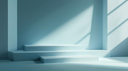 Poster - Soft 3D Product Stand with Clean Edges in Minimalistic Interior Design Space