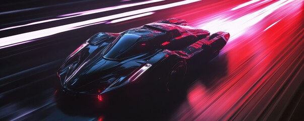 Wall Mural - a futuristic spaceship traveling through interstellar space.