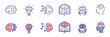 © elmantastic - mental cognition brain thinking icon set genius brainstorm intelligence creative mind vector psychology education signs illustration for web and app