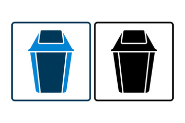 Poster - Trash Bin icon. icon related to Office. suitable for web site, app, user interfaces, printable etc. solid icon style. simple vector design editable
