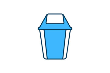Poster - Trash Bin icon. icon related to Office. suitable for web site, app, user interfaces, printable etc. flat line icon style. simple vector design editable