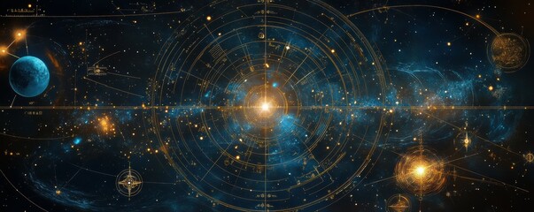 Wall Mural - celestial map guiding explorers through space.