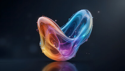 Wall Mural - 3d render design colorful glass shape