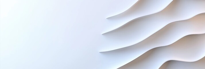 Poster - A white background with a series of white lines that resemble waves. The image has a minimalist and modern feel to it
