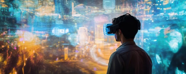 Poster - A holographic projection of a virtual reality world.