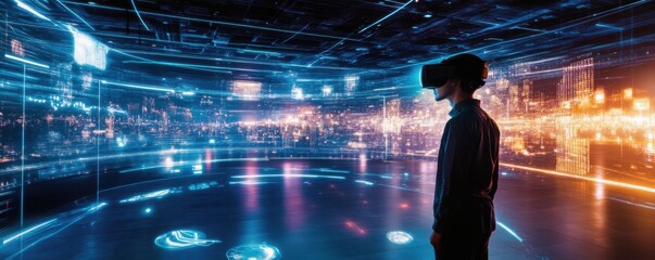 Poster - A holographic projection of a virtual reality world.