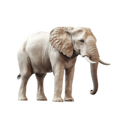 realistic 3d rendering of an elephant standing on a plain white background. highlighting its detaile