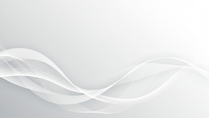 Fototapete - This modern abstract background showcases a soft luxury texture characterized by gentle waves in white and light gray, offering a clean and smooth aesthetic