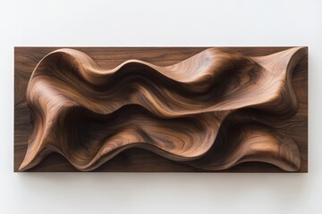 Poster - This sculpture showcases a wooden design with a rhythmic, flowing pattern, embodying both grace and movement in its fluid form.