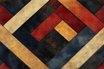 Poster - A composition of rustic wooden blocks in varied colors forming a spiral design, blending vintage charisma with contemporary appeal in an artistic fashion.