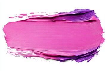 Poster - Thick Pink and Purple Acrylic Paint Stroke on White Background for Artistic Design and Creative Projects