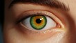 © KN Studio - Mesmerizing Hazel Eye: A captivating close-up reveals the intricate details of a striking hazel eye, showcasing its unique blend of green, gold, and brown hues. The image exudes depth, beauty.