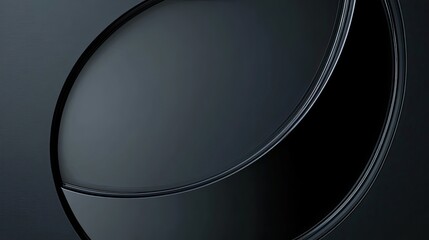 Poster - Abstract Dark Grey Curved Shapes Design