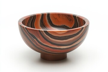 Poster - This bowl presents a striking orange and black circular pattern. Blending modern style with an abstract concept, it embodies artistic flair and vibrant appeal.